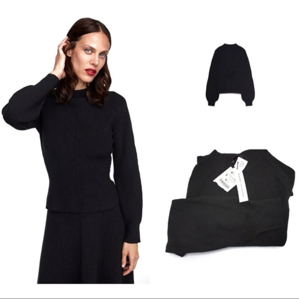 MWT ZARA MINIMAL COLLECTION PUFF SLEEVE SWEATER - Picture 6 of 7